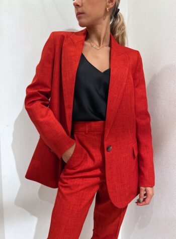 Shop Online Blazer un bottone arancio fiammato Vicolo