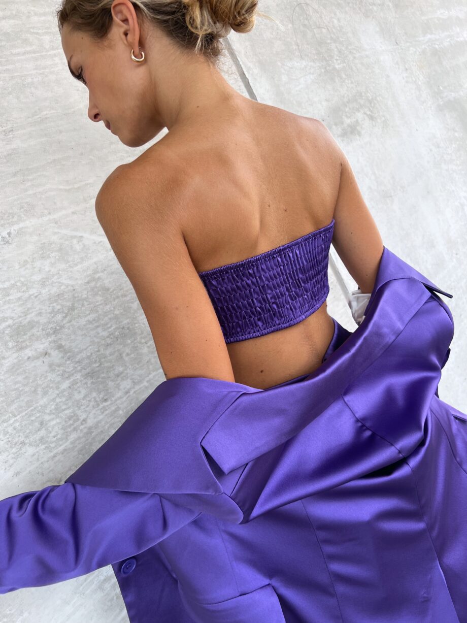 Shop Online Top a fascia in raso viola The Lulù