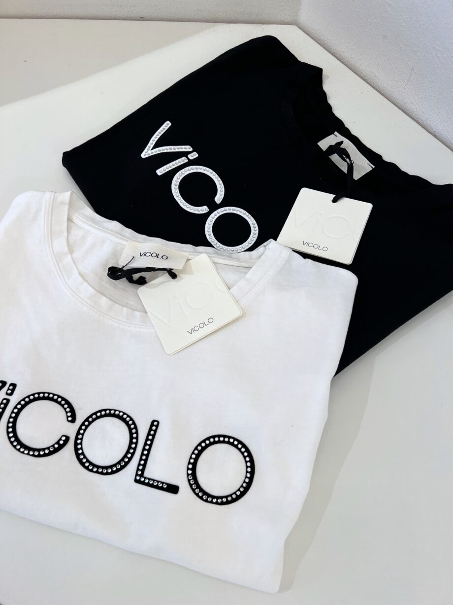 Shop Online T-shirt bianca scritta logo Vicolo