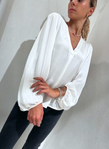 Shop Online Blusa bianca maniche palloncino Have One