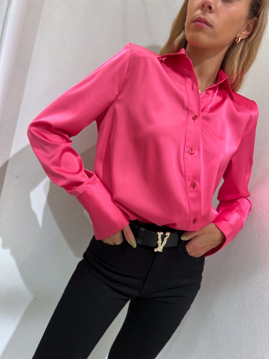 Shop Online Camicia in raso rosa con elastico Vicolo