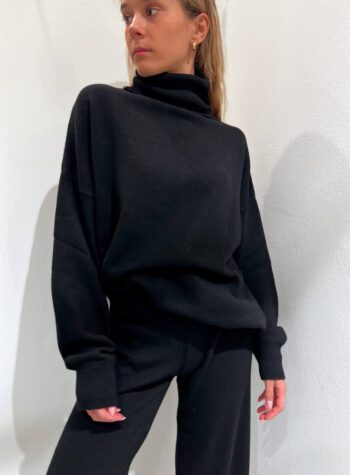 Shop Online Pantalone palazzo in maglia nero Kontatto