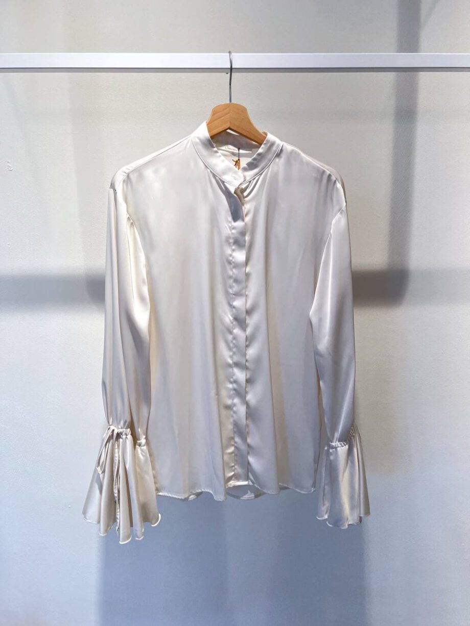 Shop Online Camicia panna in raso con gale Souvenir