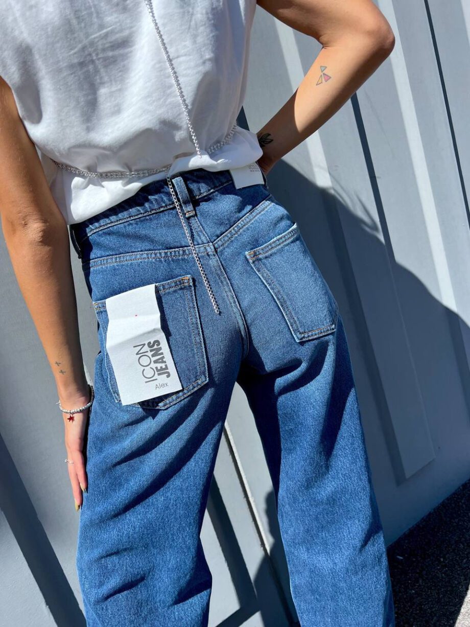 Shop Online Jeans Alex palazzo con taglio e rovescia Vicolo
