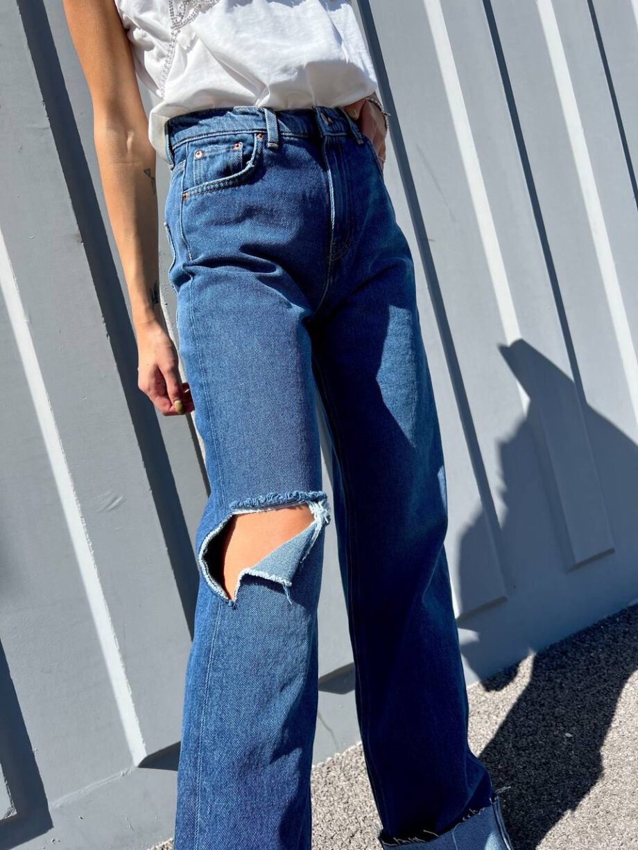 Shop Online Jeans Alex palazzo con taglio e rovescia Vicolo
