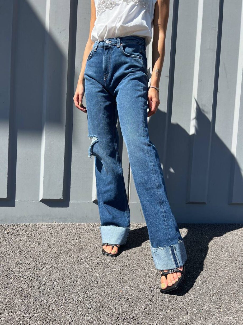 Shop Online Jeans Alex palazzo con taglio e rovescia Vicolo