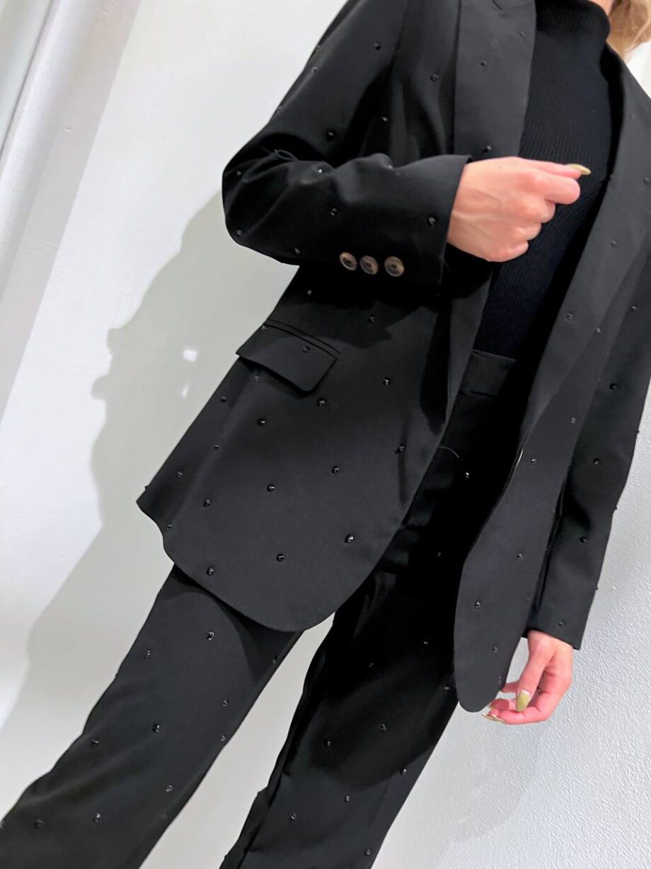 Shop Online Blazer un bottone nero con strass Vicolo