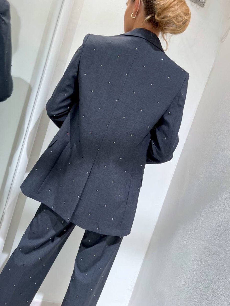 Shop Online Blazer un bottone grigio con strass Vicolo