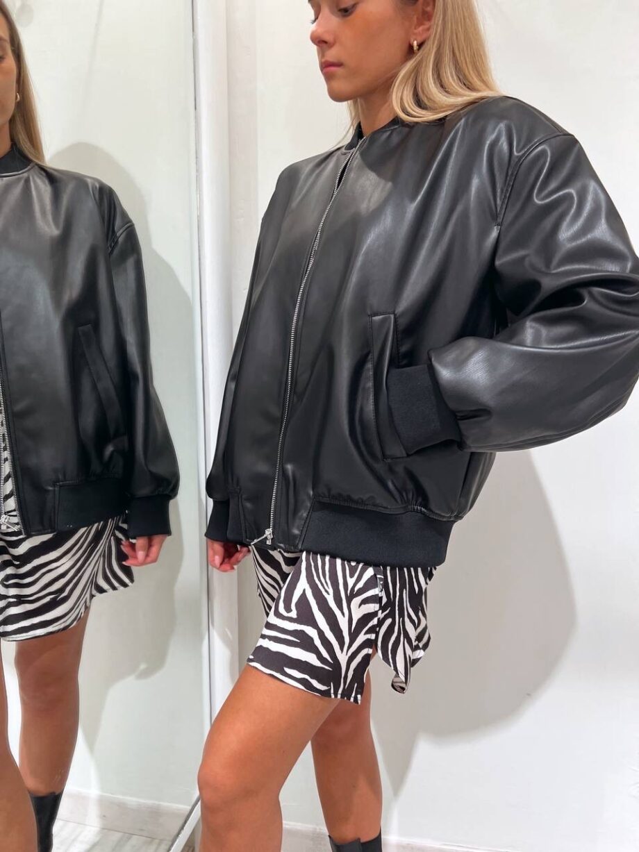 Shop Online Bomber in ecopelle nero Vicolo