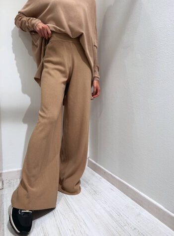 Shop Online Pantalone palazzo in maglia beige Souvenir