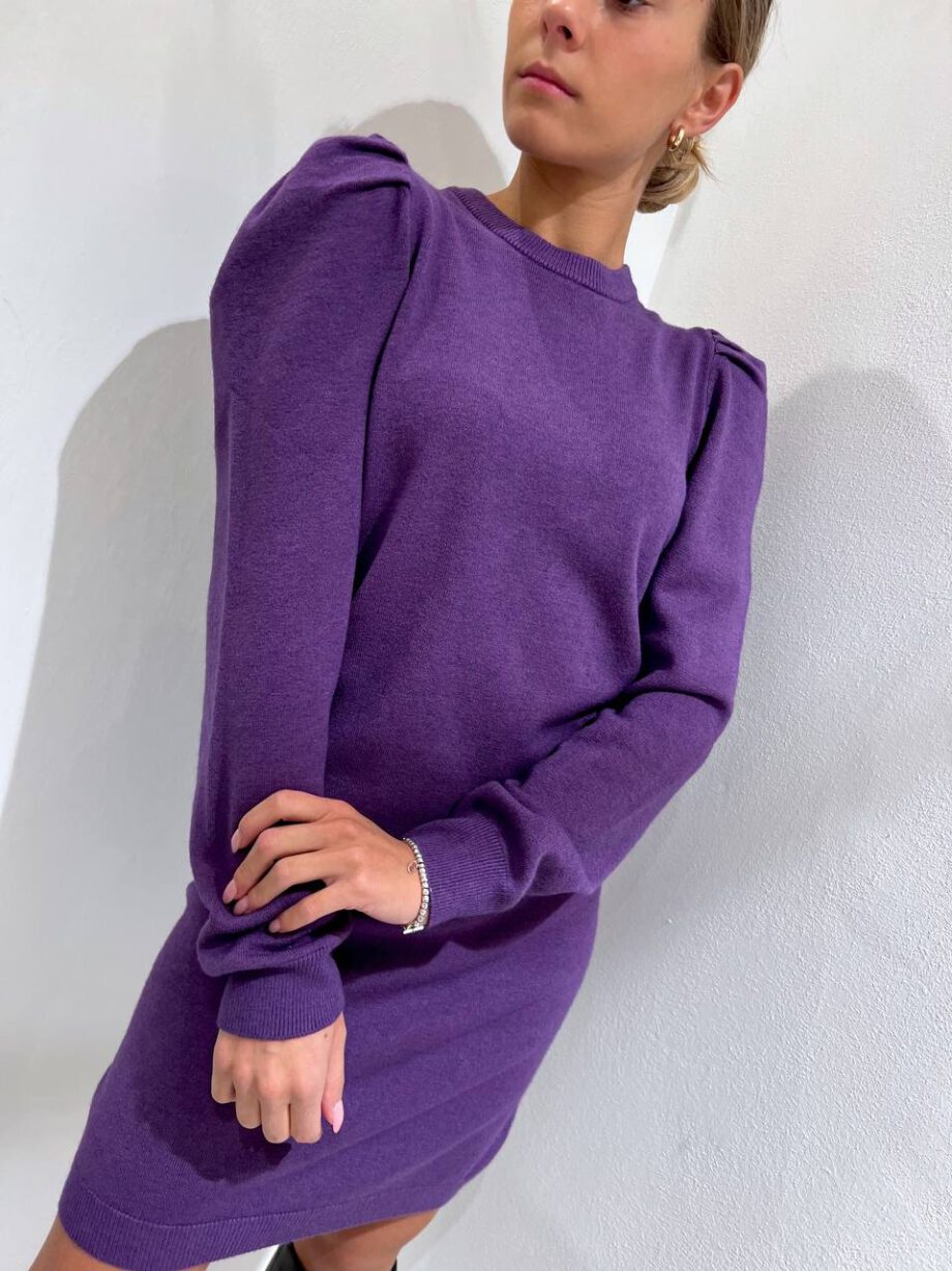 Shop Online Vestito in maglia viola maniche sbuffo Have One