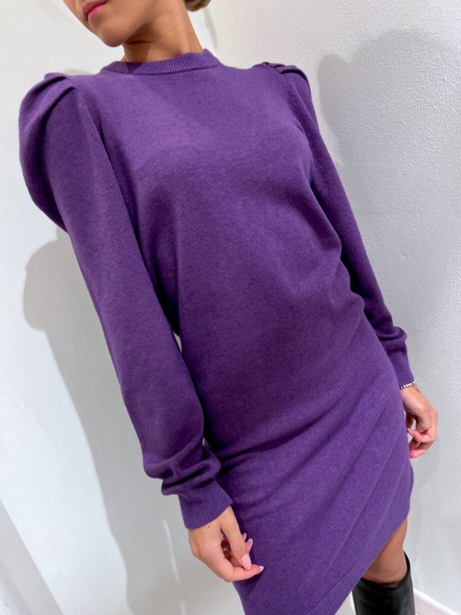 Shop Online Vestito in maglia viola maniche sbuffo Have One