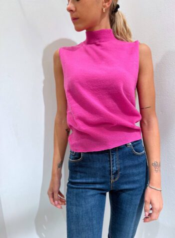 Shop Online Dolcevita smanicato fucsia cachemire Vicolo