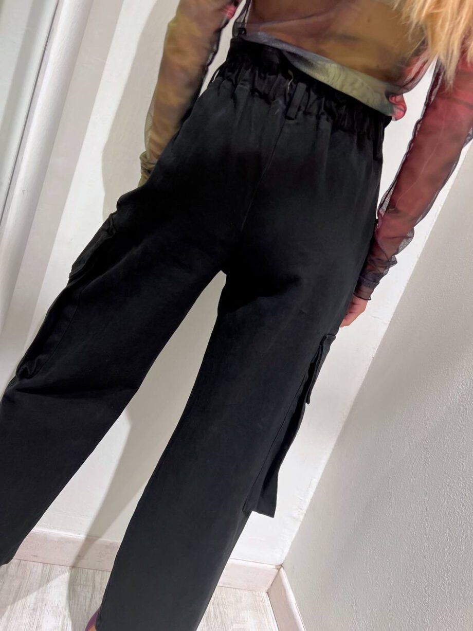 Shop Online Pantalone cargo palazzo nero Have One