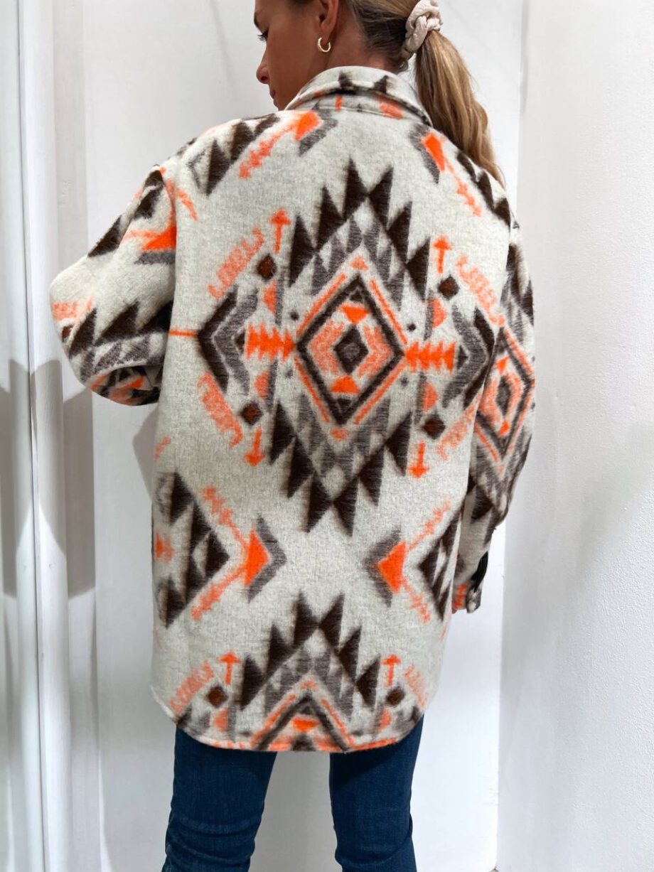 Shop Online Giacca fantasia panna marrone e arancio Kontatto