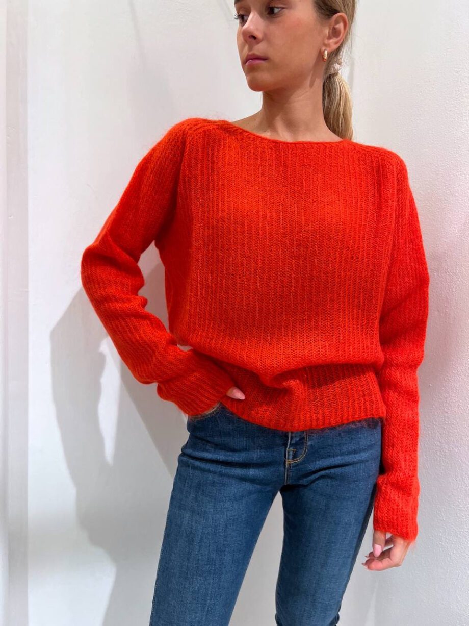 Shop Online Maglioncino arancio in mohair Kontatto