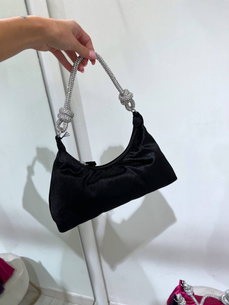 Shop Online Mini borsa a mano Moon in velluto nera Twentyfourhaitch