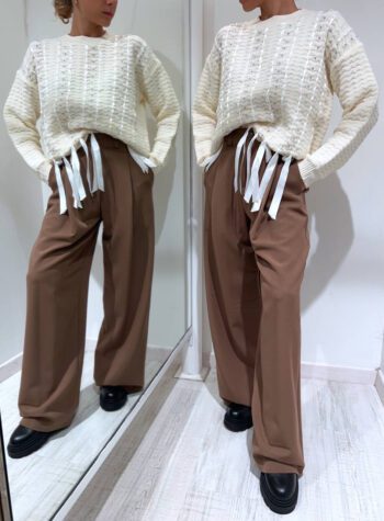 Shop Online Pantalone palazzo marrone Odì Odì