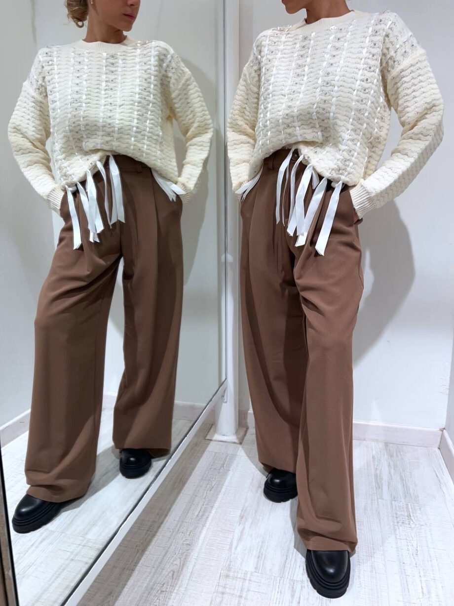 Shop Online Pantalone palazzo marrone Odì Odì