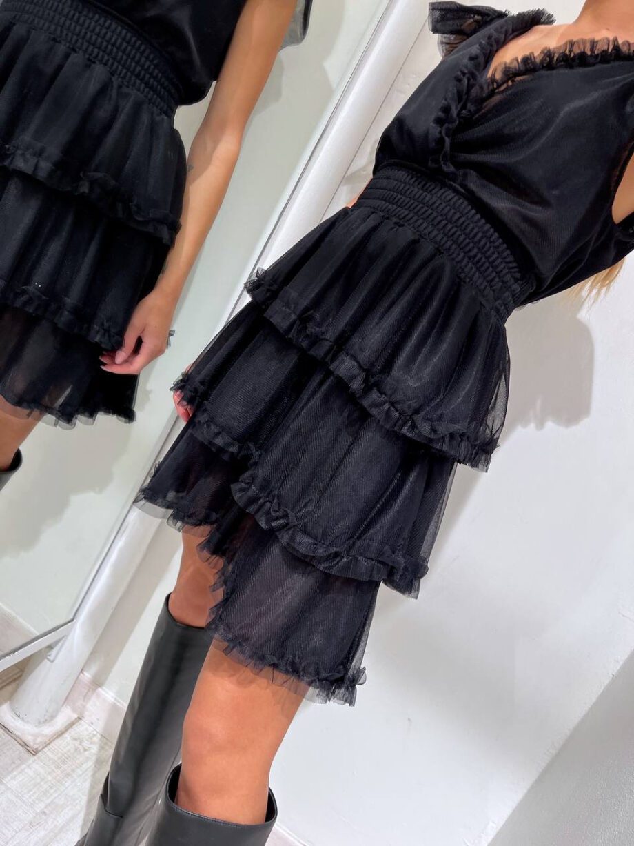 Shop Online Vestito corto in tulle nero So Allure