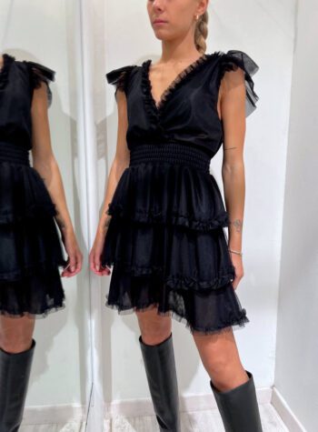 Shop Online Vestito corto in tulle nero So Allure