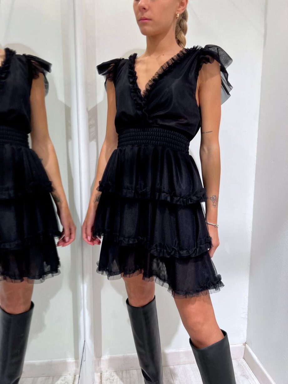 Shop Online Vestito corto in tulle nero So Allure