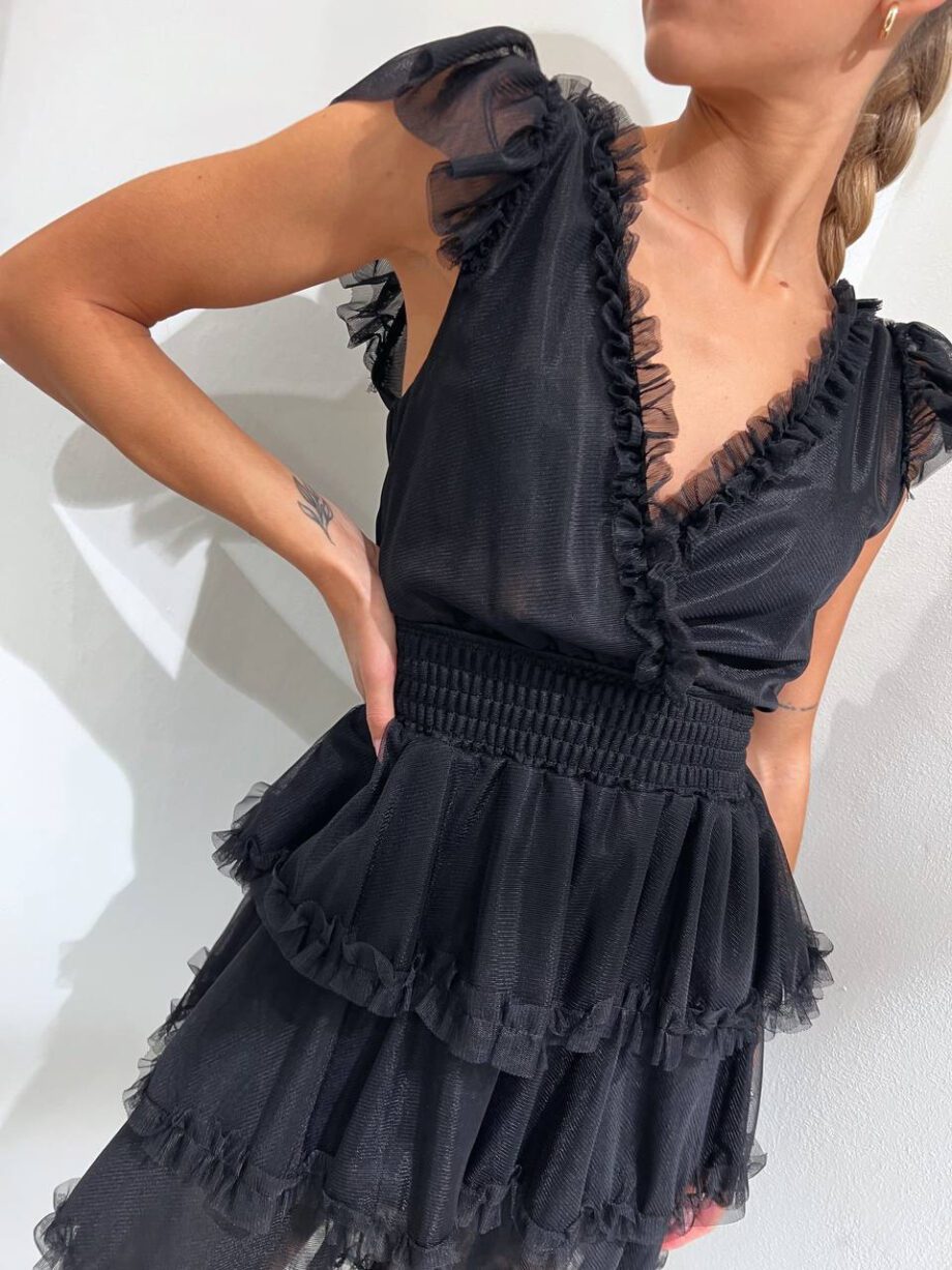 Shop Online Vestito corto in tulle nero So Allure