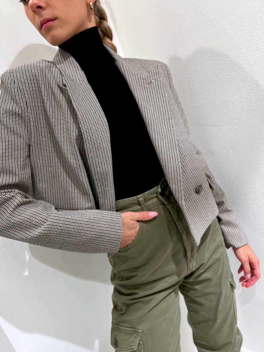 Shop Online Blazer corto doppiopetto a quadretti So Allure