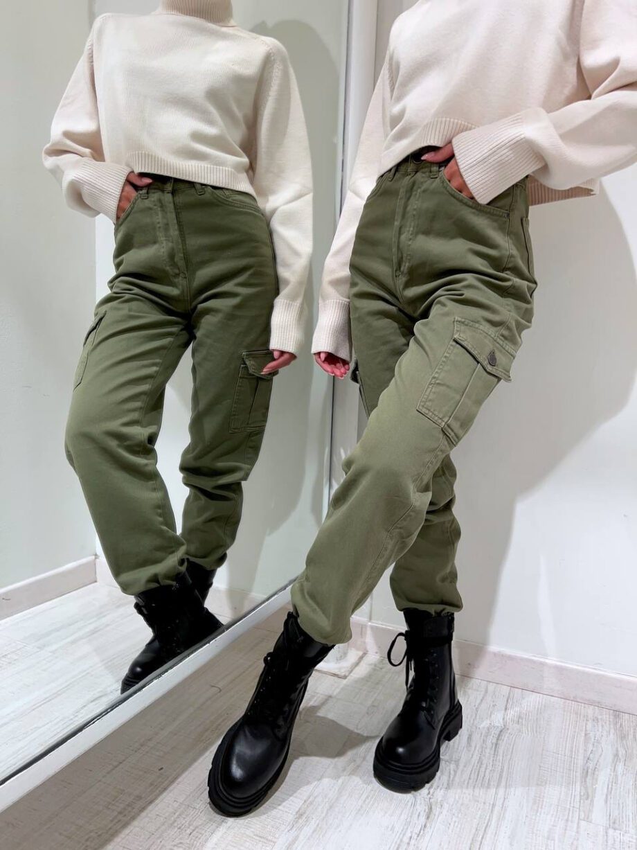 Shop Online Pantalone cargo verde militare So Allure