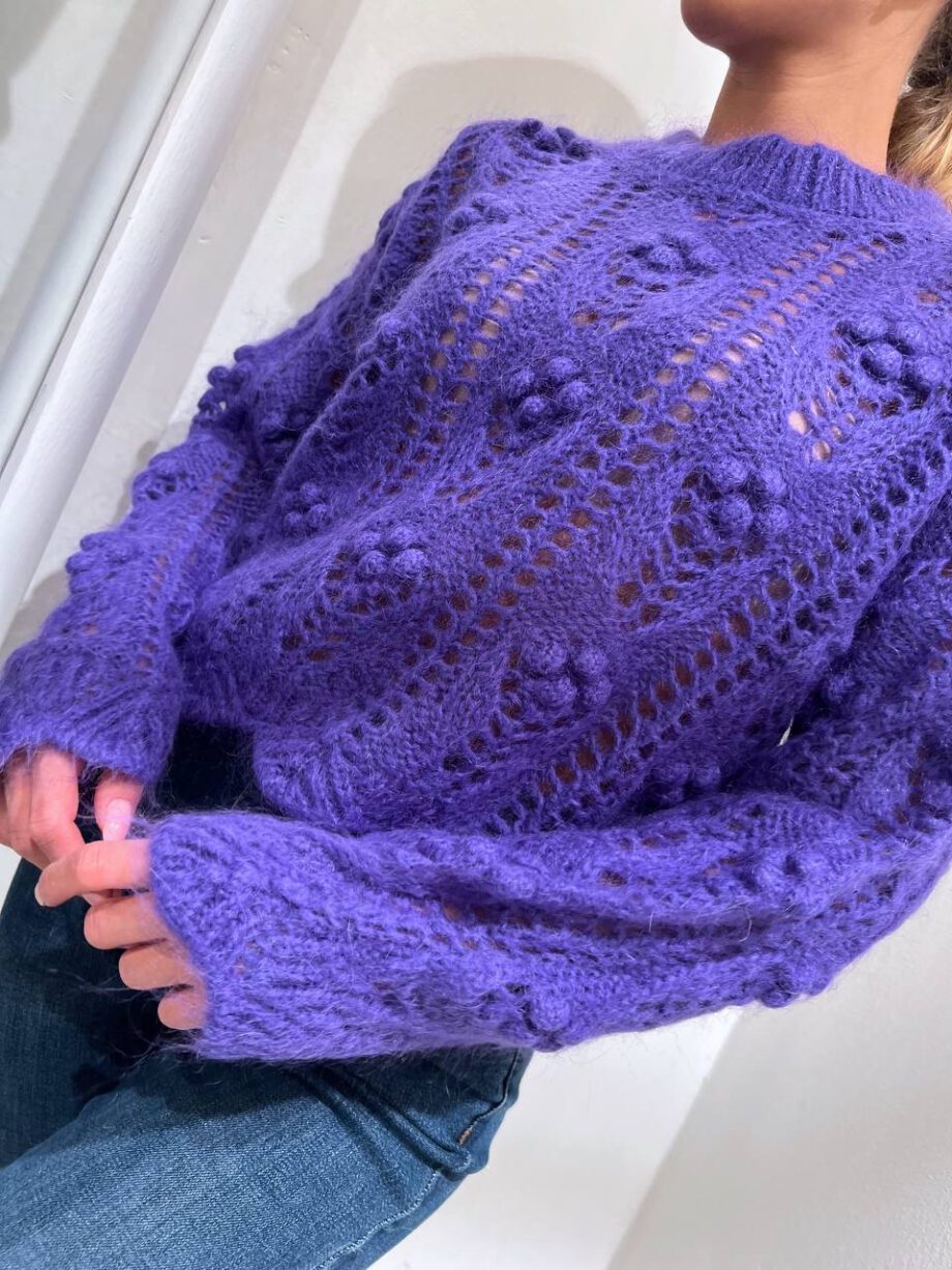 Shop Online Maglione viola con noccioline in mohair Kontatto