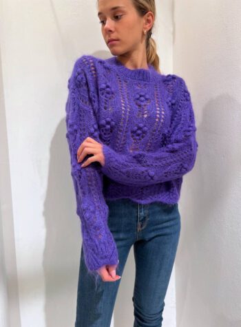 Shop Online Maglione viola con noccioline in mohair Kontatto