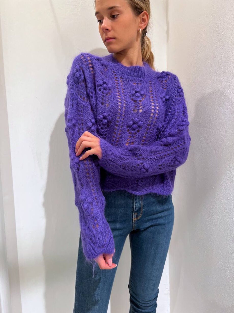Shop Online Maglione viola con noccioline in mohair Kontatto