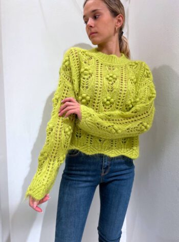 Shop Online Maglione lime con noccioline in mohair Kontatto