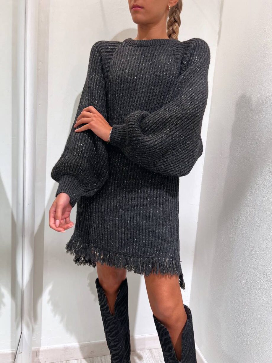 Shop Online Vestito in maglia grigio con lurex Dimora