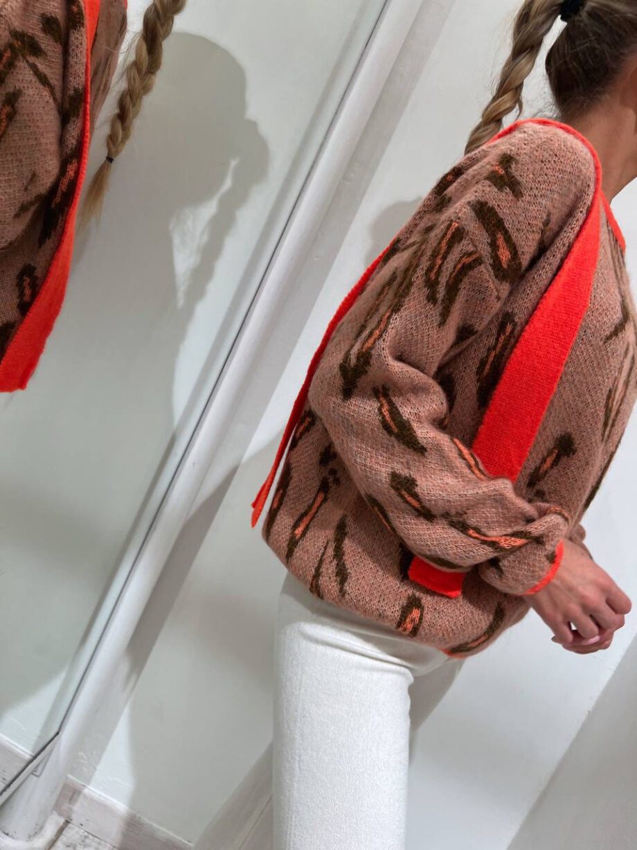 Shop Online Maglione fantasia beige e arancio Dimora