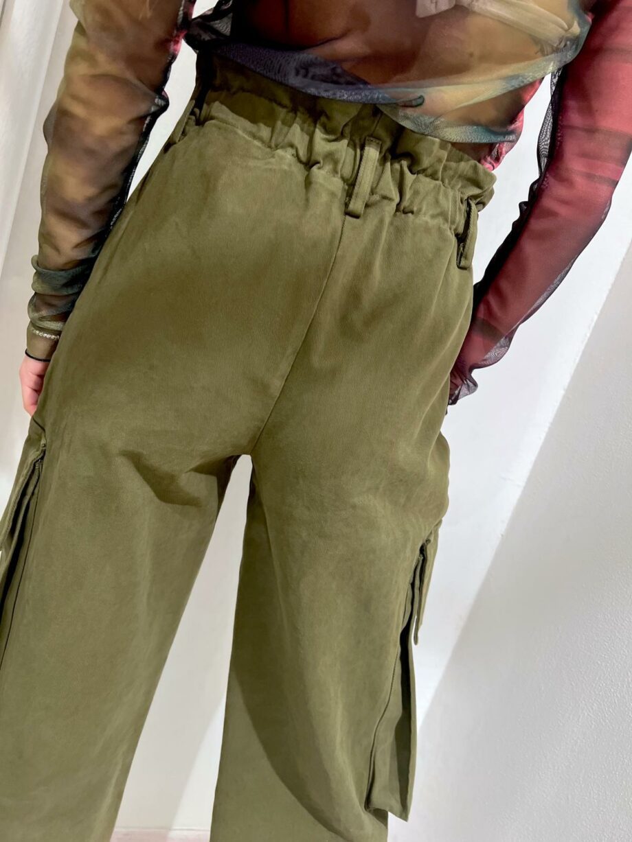 Shop Online Pantalone cargo palazzo verde militare Have One