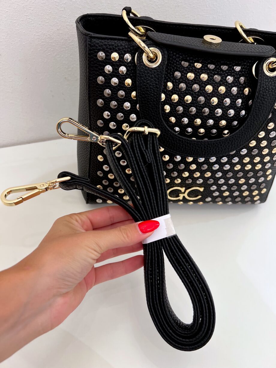 Shop Online Borsa nera Ginevra media all studs Gio Cellini