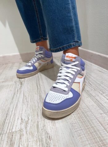 Shop Online Sneakers magic basket demi lilla e panna Diadora