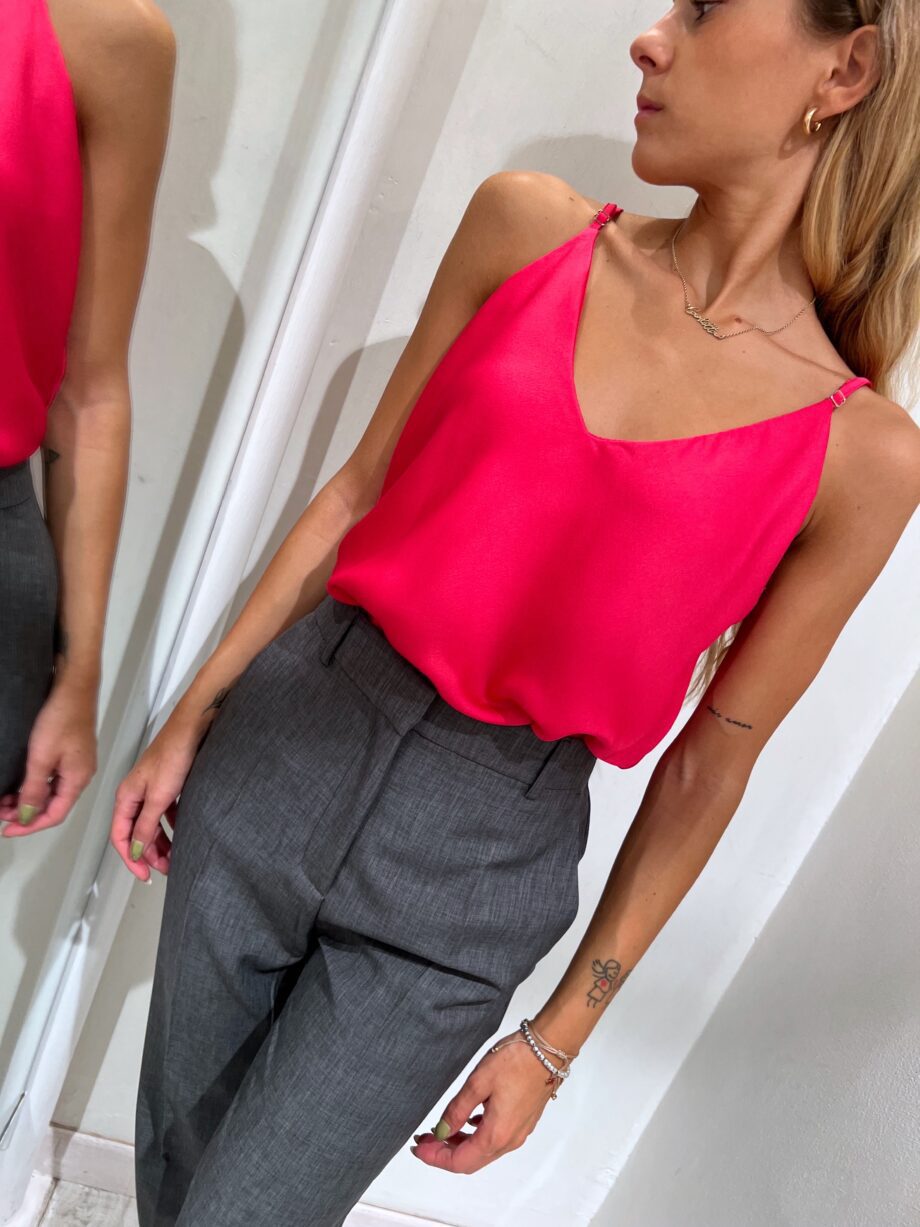 Shop Online Top in raso basico fucsia Vicolo