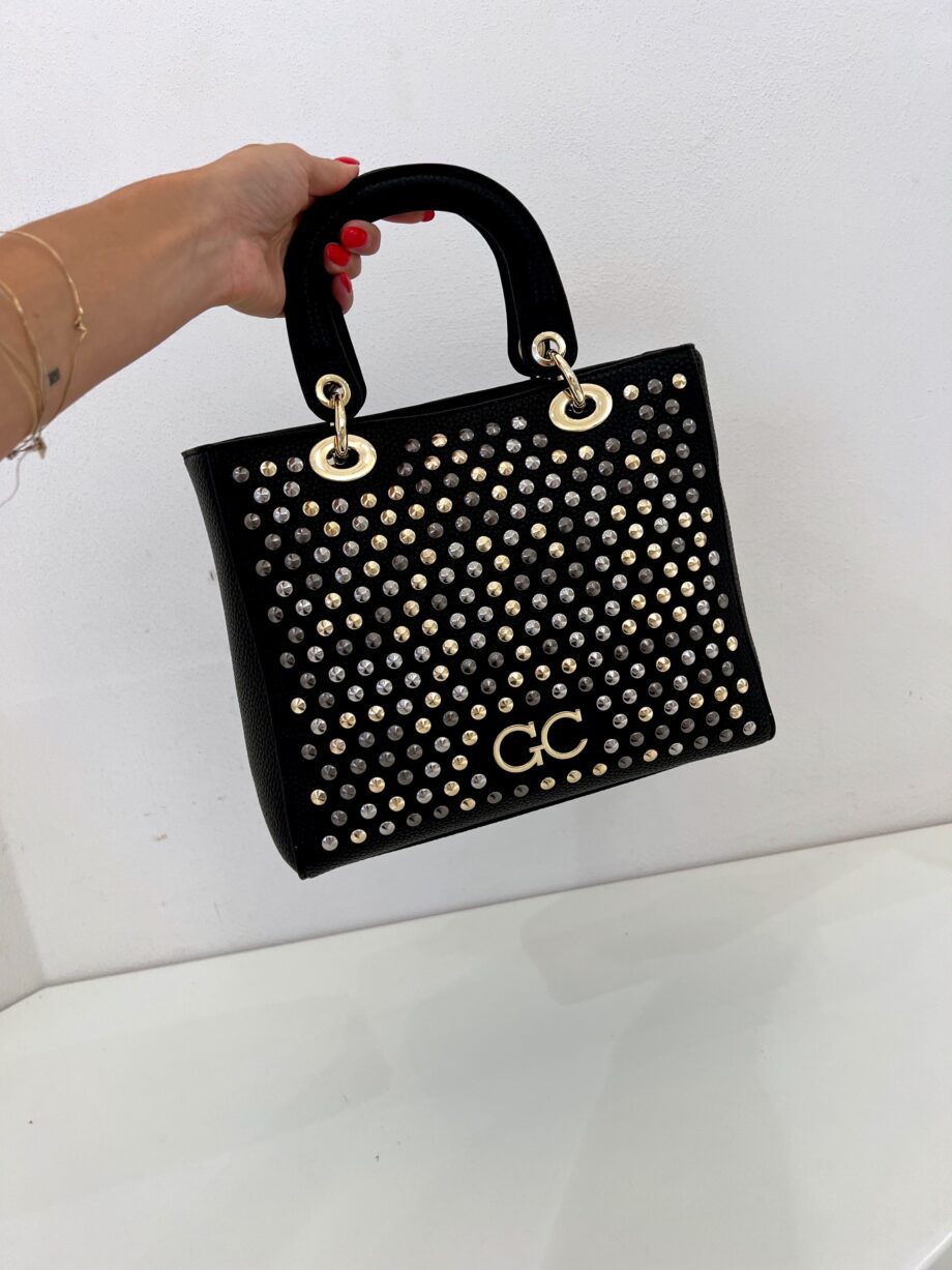 Shop Online Borsa nera Ginevra media all studs Gio Cellini