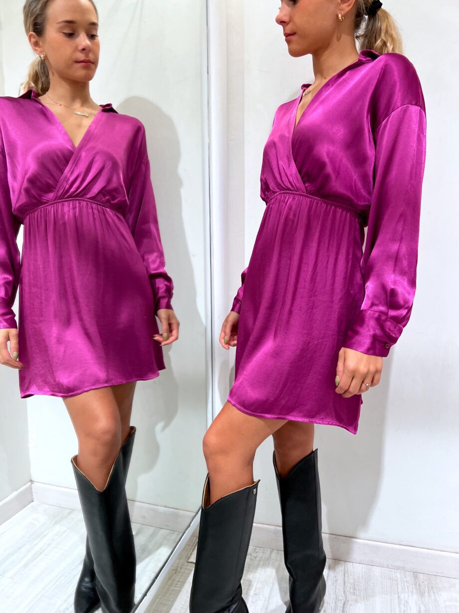 Shop Online Vestito corto in raso magenta Have One