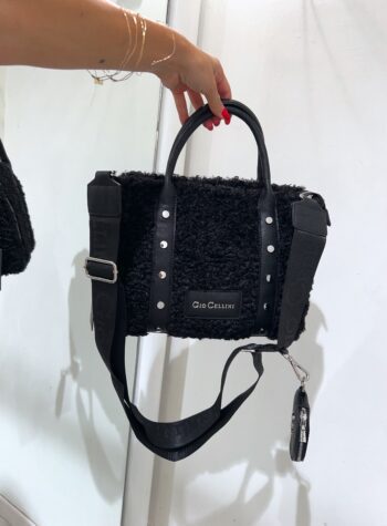 Shop Online Borsa nera Dalila eco fur Gio Cellini