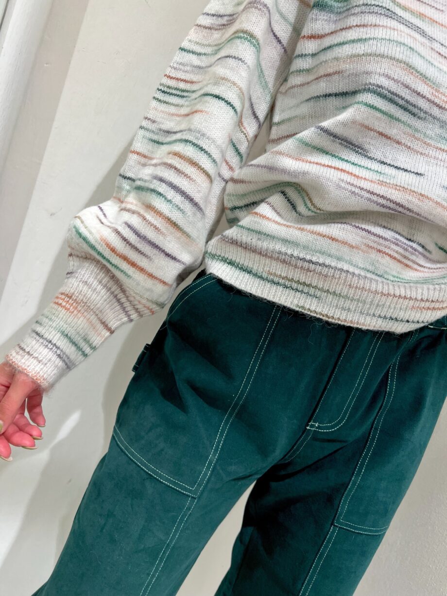 Shop Online Maglione panna a righe colorate Suncoo