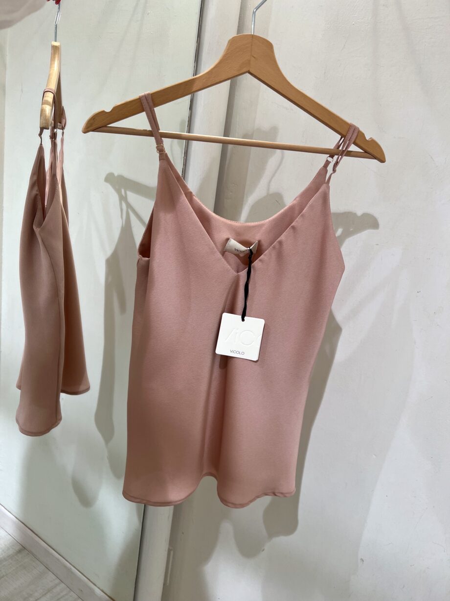 Shop Online Top in raso basico rosa cipria Vicolo