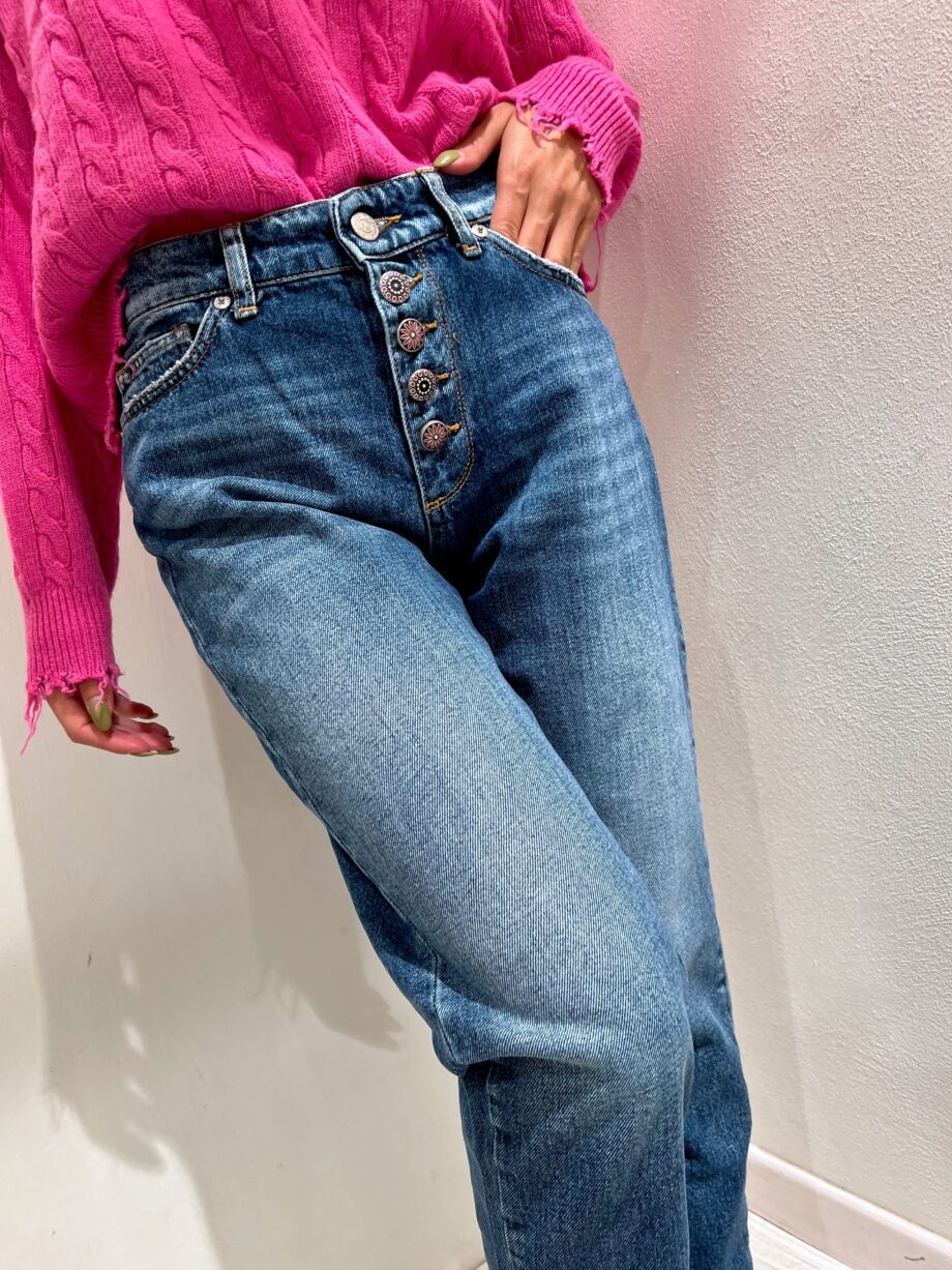 Shop Online Jeans Piper scuro bottoni lavorati Vicolo