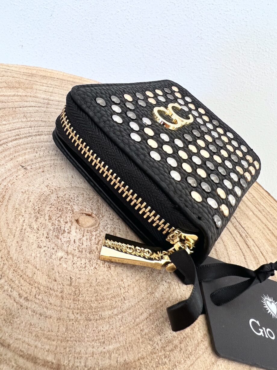 Shop Online Portafoglio mini nero Grace all studs Gio Cellini