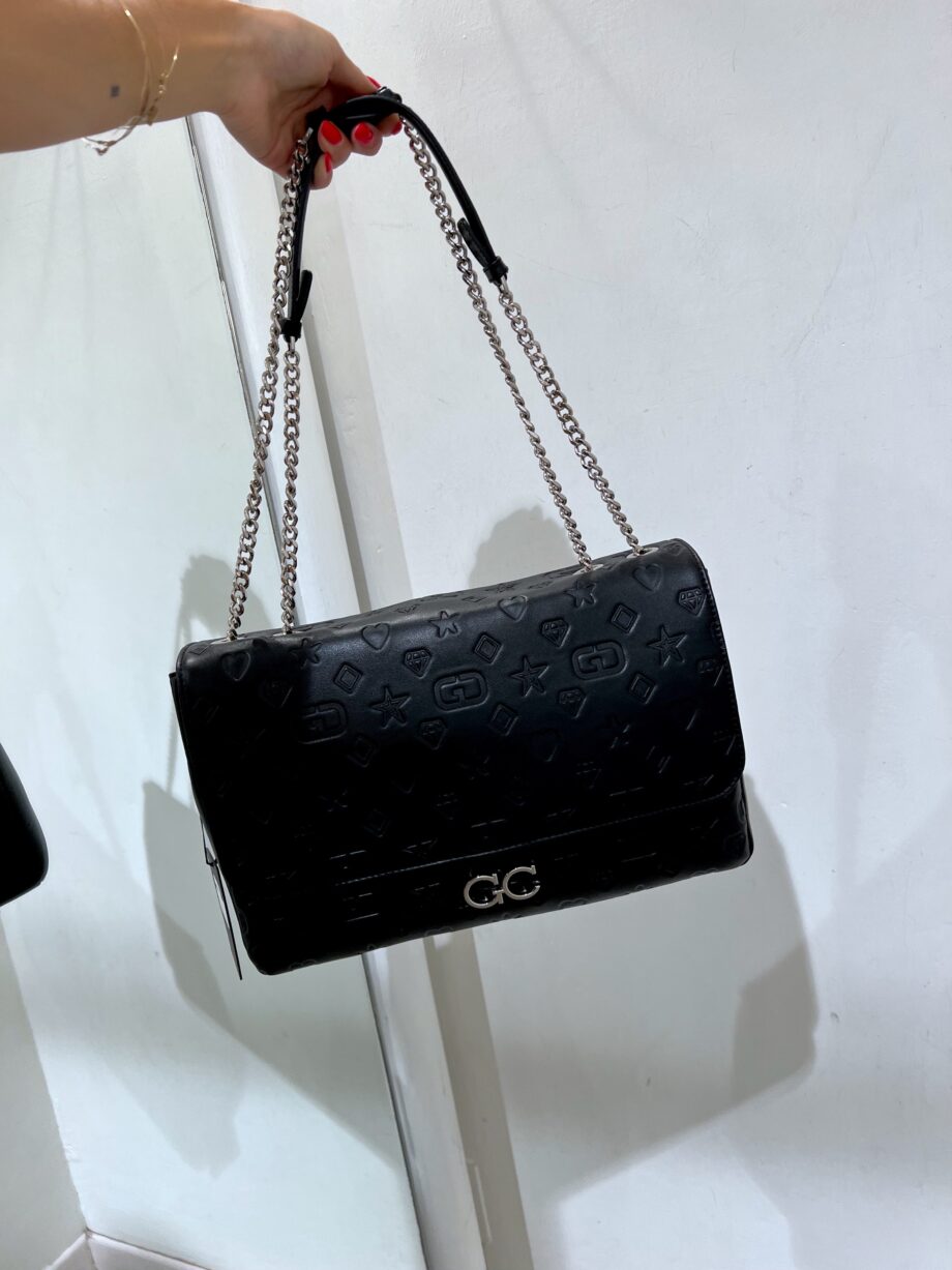 Shop Online Borsa nera Rebecca large logo Gio Cellini