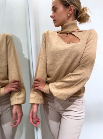 Shop Online Maglioncino beige cut out in viscosa Have One