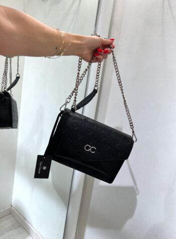 Shop Online Borsa nera a tracolla Margot logo Gio Cellini