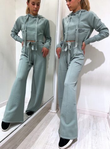 Shop Online Pantalone palazzo in maglia menta Hinnominate